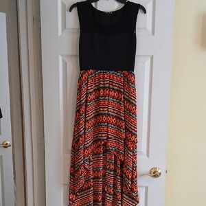 Try This Multi-Colored Sleeveless High Low Sundress Juniors Medium